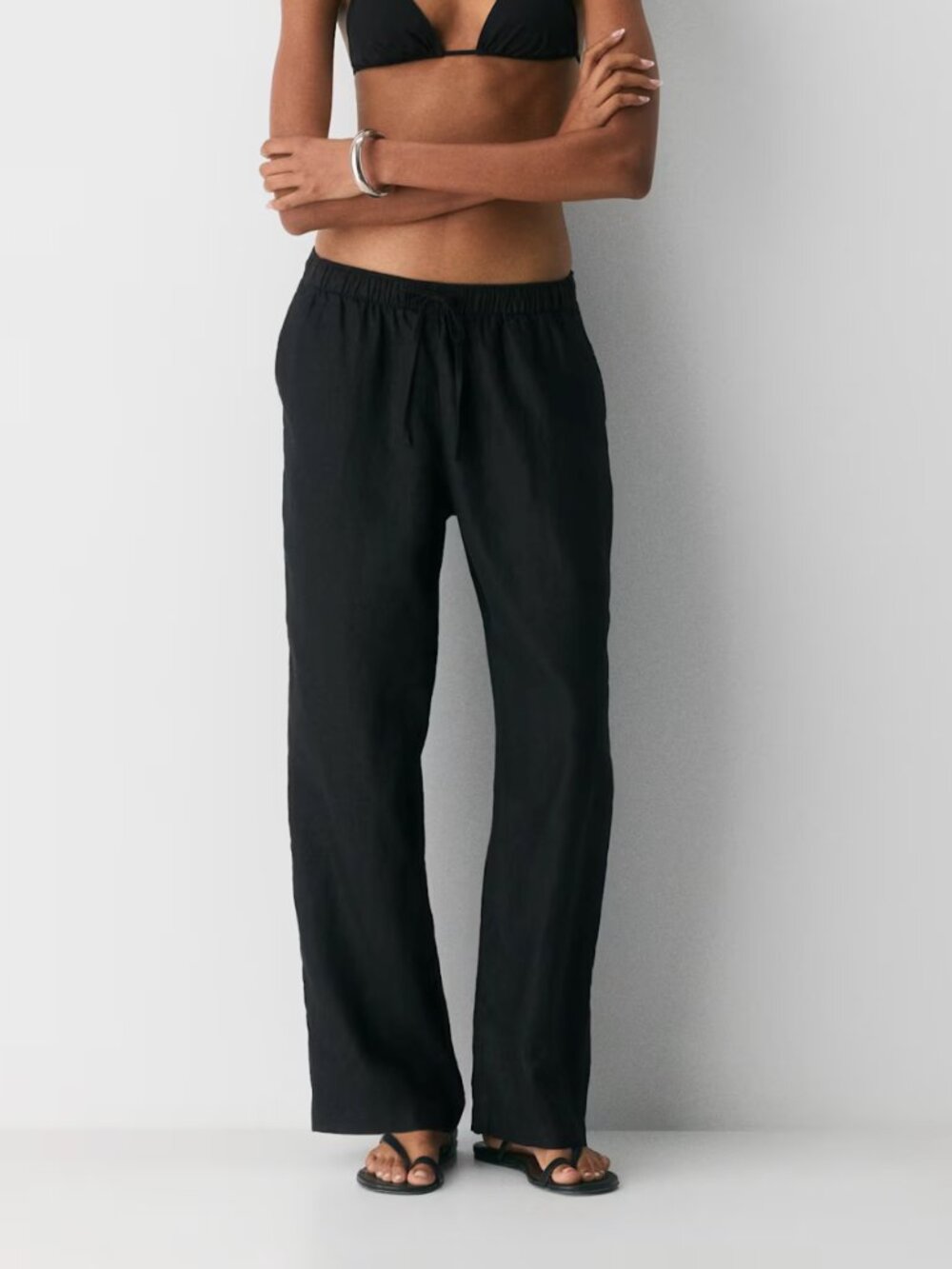 Aritzia Sail Linen Pant Black Sz S